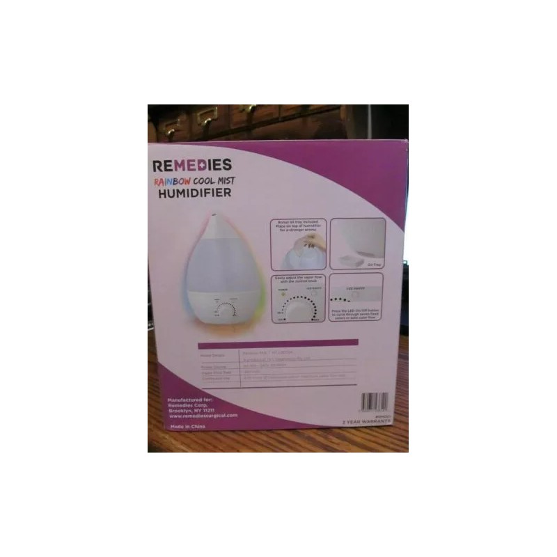 Rainbow Remedies Rainbow Cool Mist Color Changing Aromatherapy Diffuses Humidifier