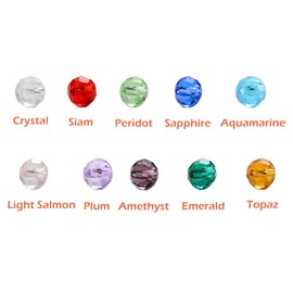 Crystal Glass Beads,1000 Pieces 4mm x 3.5mm Multi-Faceted Glass Beads,Accessories for Jewelry Bracelets Necklaces Making and DIY Craft,10 Colors