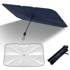 Anderme Car Sun Shade for Windshield, Umbrella-Shaped, Easy Storage, Light Blocking, Heat Blocking, UV Protection, UV Protection, Privacy Protection, For Cars Against Heat, Durable, 6 Layer Nano
