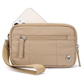 WESTBRONCO [Mother's Day]  Puffer Wristlet Wallets Bag for Women Waterproof Nylon Quilted with 3 Zipper Purse Credit Card Holder Phone RFID Blocking:_Lilac