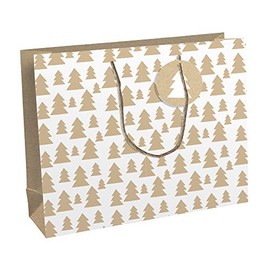 Clairefontaine - Ref X-29544-6C - Recycled Kraft Shopping Gift Bag (Single Bag) - 37.3 x 11.8 x 27.5cm in Size, 210gsm Printed Kraft Paper - Lovely Home Green Design