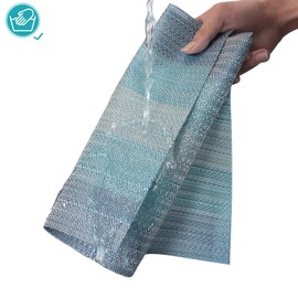Lumaca Set of 6 Washable Placemats (70% PVC and 30% Polyester), Place Mats, Easy Cleaning, Non-Slip, Heat Resistant, Ideal for the Kitchen Table, Sky Blue