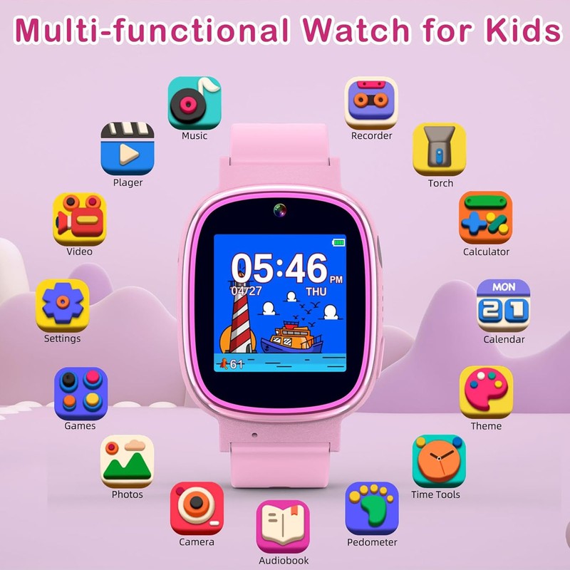 Kids Smart Watch 24 Games Camera Music Alarm Flashlight Video