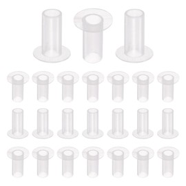 sourcing map 24pcs Flanged Sleeve Bearings Plastic Bushings ID 6.2mm x OD 8.04mm x Length 18.05mm Nylon Bushings, White