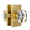 HIEMEY Gold Crystal Glass Passage Door Knobs Interior, Modern Satin