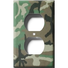 SnazzySwitch Camo 8 Decorative Outlet Cover - Single Duplex Receptacle Wall Plate