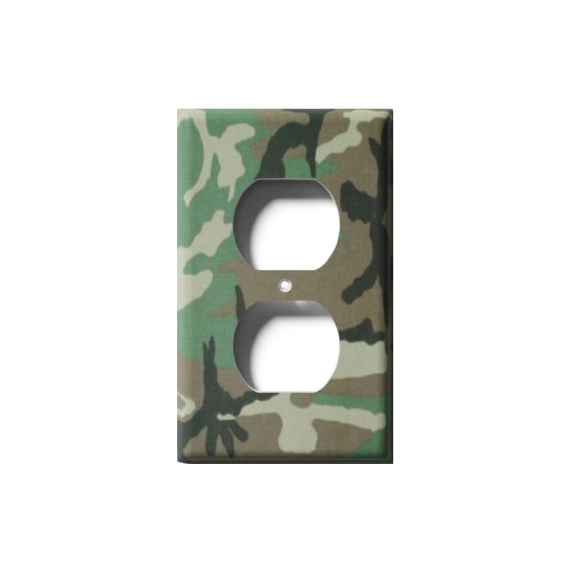 SnazzySwitch Camo 8 Decorative Outlet Cover - Single Duplex Receptacle
