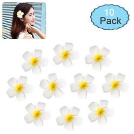 Frcolor Flower Hair Pin Flower Hair Clip Plumeria Artificial Flower Hair Accessories Plumeria Hair Ornaments Wedding Photo Props 10pcs