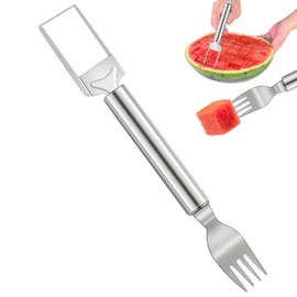 Velaco 2-in-1 Watermelon Cutter and Fork, 9.5 Inch Stainless Steel Fruit Cutter Slicer Tool - 1 PCS