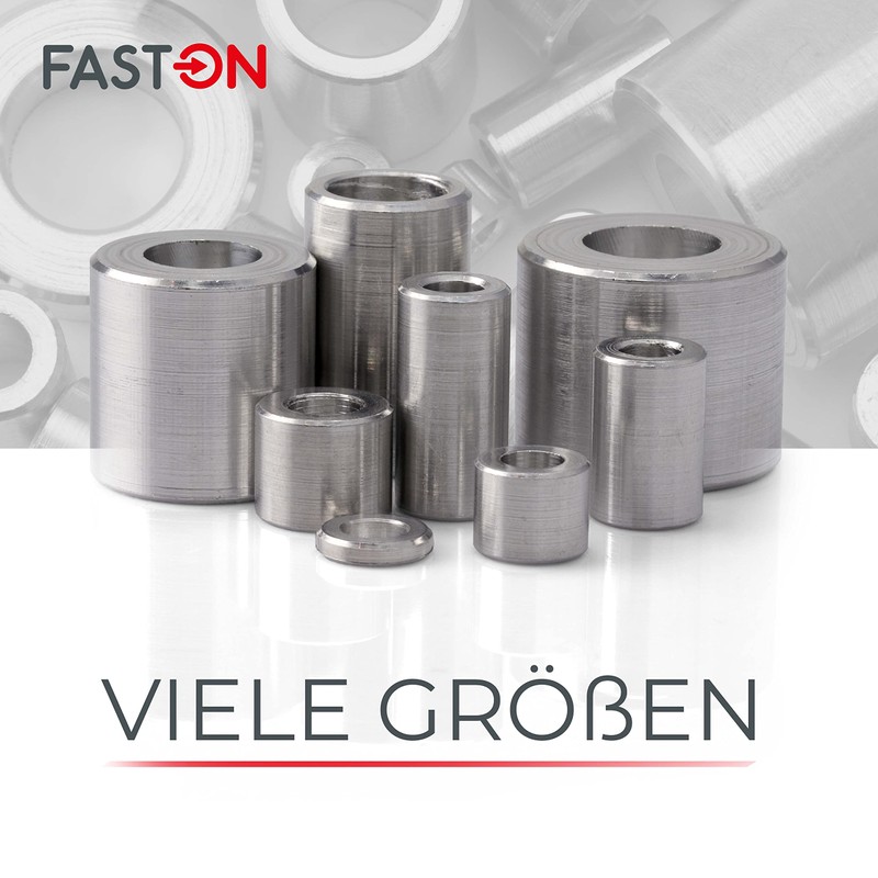 FASTON Aluminium Spacer Sleeves M8 Inner Diameter 8.5 mm (Pack