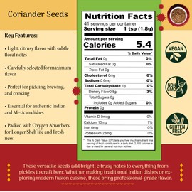 Shubhaavya Premium Whole Coriander Seeds 2.6oz (74g) - All Natural | Gluten Free | NON-GMO | Farm-Fresh Indian Spice
