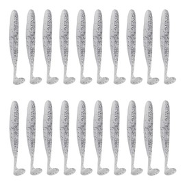 Fishing Lures Kit, 20PCS 7.5cm Soft Plastic Lures T Tail GrubWorm Baits Fish Swimbaits Fishing Tackle for Bass Trout Walleye Crappie (White)