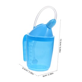 OATIPHO Unbreakable Disabled Patient Water Cup with Inclined Mouth Spill Elderly Drinking Cup for Decreased Hand Strength Lightweight with Scale for Maternity and Bedridden Use Sky Blue