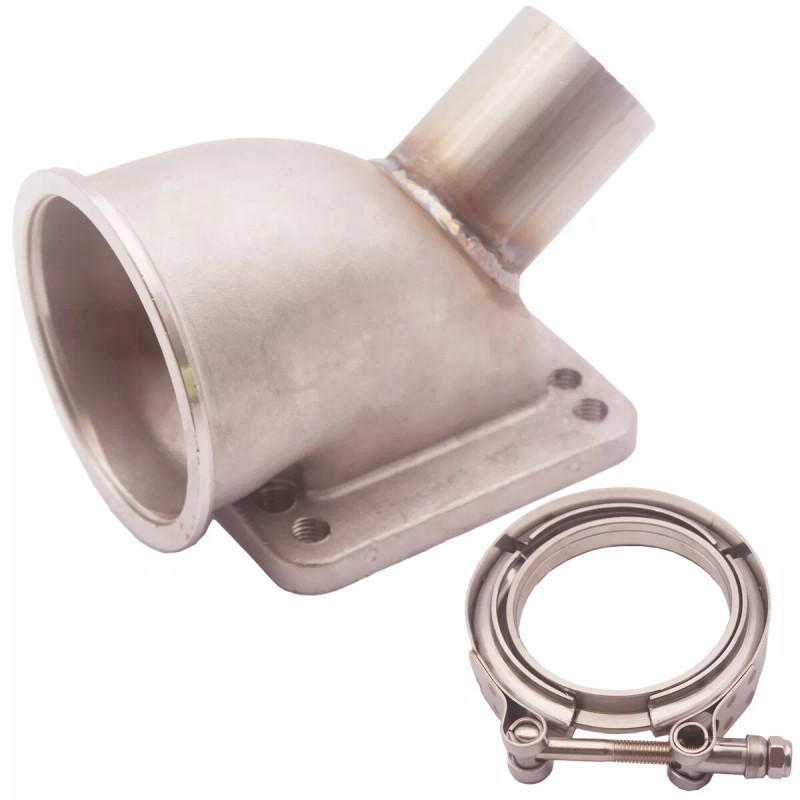 CXRacing Turbo Elbow Adapter + Vband Flange Clamp Kit T3/T4
