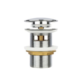 Brass Freestanding Tub Drain, Pop Up Freestanding Tub Drain Plug, Fits Most Freestanding Tub Drain Kits (Chrome)