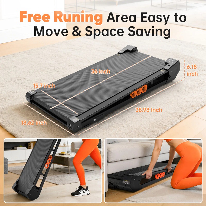 AKLUER 2-in-1 Compact Walking Pad Treadmill Vibration Plate Manual Incline