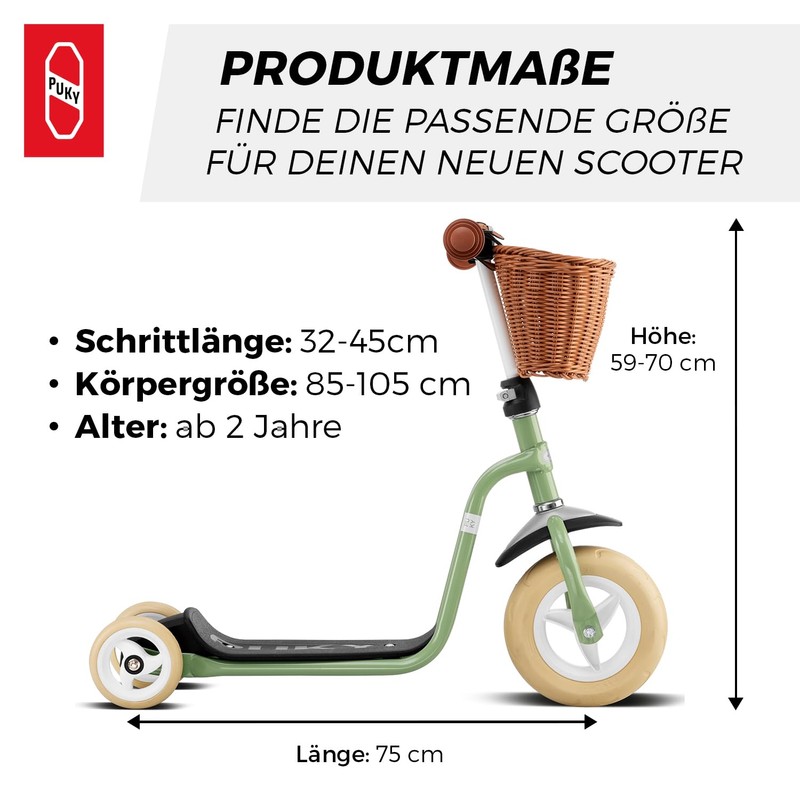 PUKY Scooter R1 Classic Retro Green