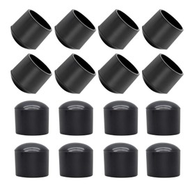 Amgiimor 48Pcs 5/8 Inch Black Table Chair Leg Tips Caps Anti-Slip Round Furniture Feet Pads PVC Rubber Covers Tile Floor Protectors