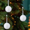 Motionchic 24 Pcs Christmas Snowball Ornament White Yarn Pom Poms