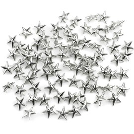Trimming Shop Star-Shaped Studs with Spikes Hand Pressed Rivets for Leather Crafting, Decorating Clothes, Jackets, Belts, Footwear, and Bags (Silver, 40mm, 25pcs)