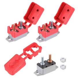 DMiotech 2 Set 12-24V 20A Circuit Breaker,Auto Resettable Stud Type Overload Protector Switch Fuse Holder with Cover and Screws for Boat Rv Car Audio Speaker