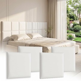 Antenat 3D Self-Adhesive Kids Headboard Padding, 4PK White 13.7"