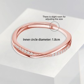 Silver Ring, Adjustable Rings For Women Ladies Rings Jewellery Ring for Women Girls Jewelry Gift (Rose Gold)