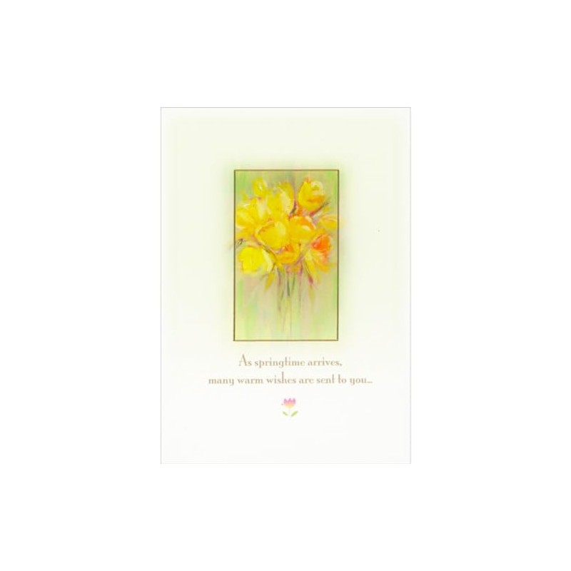 Designer Greetings As Springtime Arrives: Yellow Watercolor Flowers in Rectangular