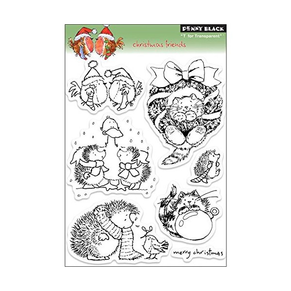Penny Black 200836 Christmas Friends Sheet Clear Stamp, 5 by 7.5-Inch