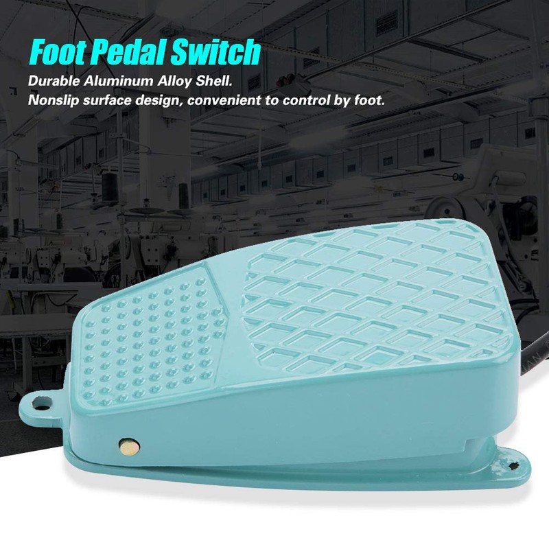 Akozon TFS-2 Foot Pedal Switch, Foot Operation, Anti-Slip, Aluminum, Two-Handed,