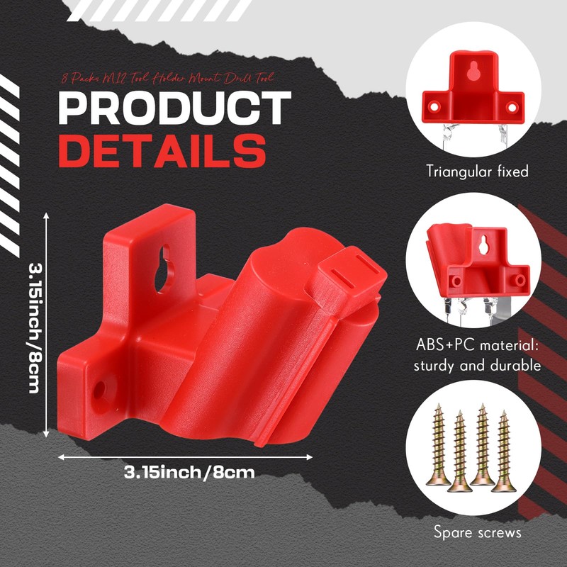 Threlaco 8 Packs Tool Holder Mount Drill Tool Hanger Compatible