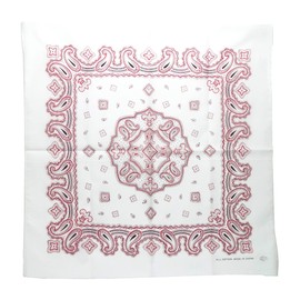 WKG Bandana, Paisley, Made in Japan, Cotton Handkerchief, white