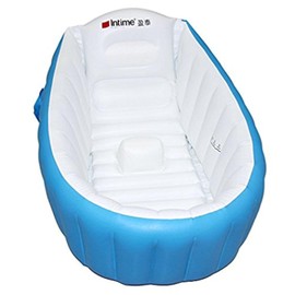 Inflatable Baby Bathtub, Kid Infant Toddler Infant Newborn Inflatable Foldable Shower Pool (Blue)