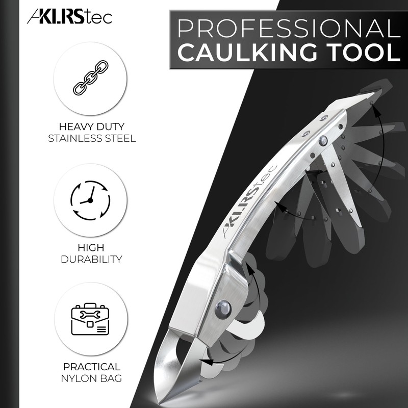 KLRStec Professional Caulking Tool [100% Stainless Steel] 4 in 1