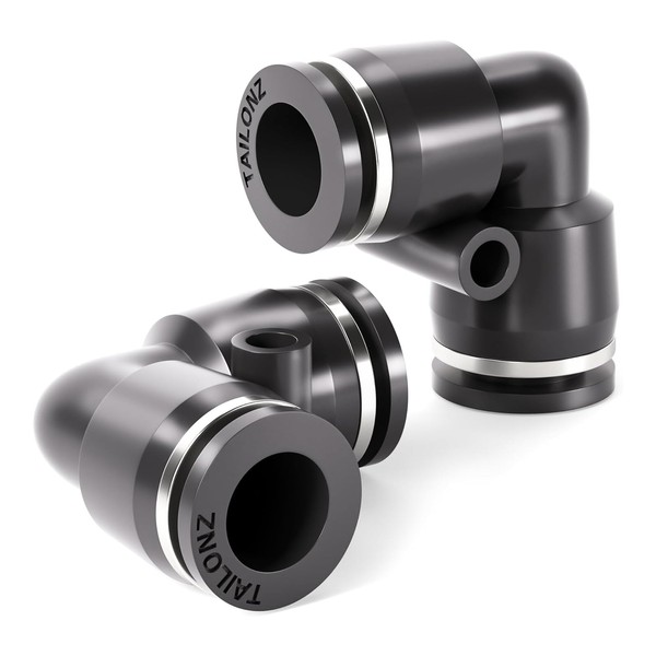 TAILONZ PNEUMATIC Black Elbow 6mm Tube OD Push to Connect