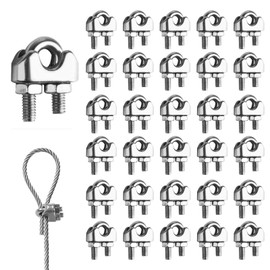 30 Pcs M3 Stainless Steel Wire Rope Clips 3mm, M3 Cable Clamps for 3mm Wire Rope Clamps, U Bolt Saddle Fasteners for Tensioning Wires Ropes in Industry Household Industries Shipping