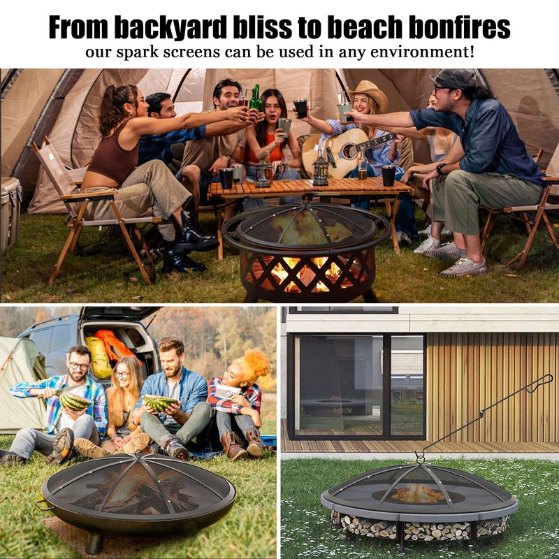 Fire Pit Spark Screen, 40Inch Fire Pit Lid Outdoor with