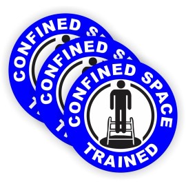Unbranded/Generic 3pcs - Confined Space Trained Hard Hat Decals Helmet Stickers Safety Laborer