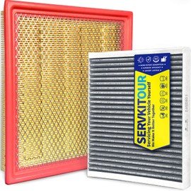 SERVKITOUR Engine Cabin Air Filter Set for Colorado (2015-2022) 3.6L/2.8L/2.5L, for Canyon (2015-22) 3.6L/2.8L/2.5L Only, NOT for 2.7L, Replace 94775933, 23248945, 13508023