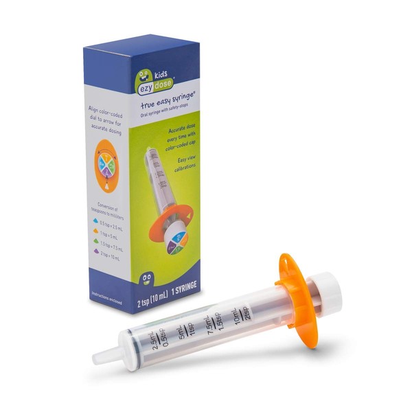 EZY DOSE Kids Baby Oral Syringe & Dispenser, True Easy Design for Liquid Medicine, 10 Ml/2 TSP, Pack of 4