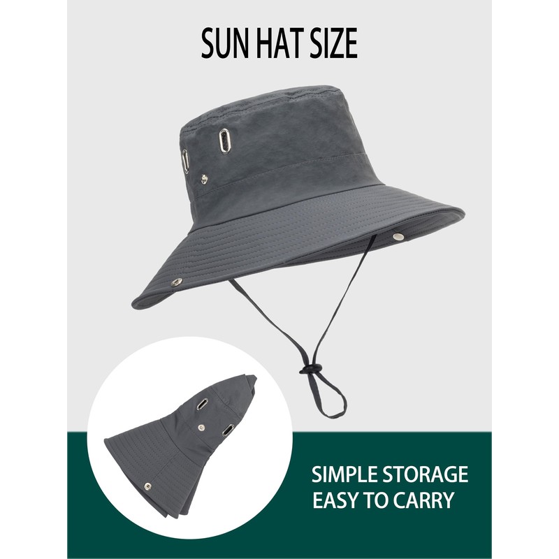 INOGIH Beach Sun Hat for Men UPF 50+ Wide Brim