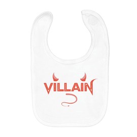 Fabulous Baby Bib Organic Cotton Villain Demon Cheeky Cute, White