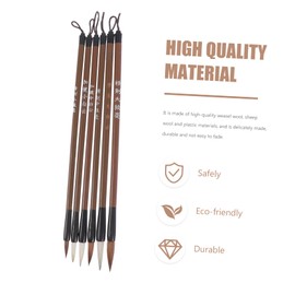 Ciieeo 6 Piezas Pincel De Escribir Pluma De Pincel Cepillo De Pintura Pincel De Dibujo Japonés Pluma De Acuarela Mediano y Pequeño El Plastico Uso Estudiantil Suministros De Caligrafía