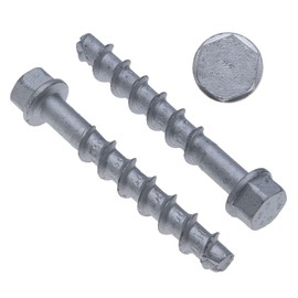 12.6x100mm Zinc Slat Concrete Screws & Masonry Dowel Set, Galvanized Steel, Hex Head, Anchoring in Masonry, Brick, Concrete, Hollow Blocks, Rust Resistant, Pack of 40
