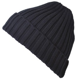 CHARM 100% Cotton Simple Rib Knit Hat, Beautiful Silhouette (One Size Fits All / 8 Colors) Cap, Beanie, Watch, Black