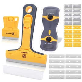 MulWark Razor Blade Scraper Tool Set, 3-Piece with 30 Replacement Blades - Heavy-Duty Cleaning Tool, Standard & Mini Scrapers for Decals, Stickers, Paint, Caulk, and Adhesive Removal