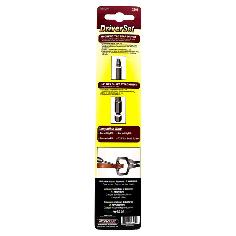 Milescraft 2308 DriverSet - 3-Inch and 6-Inch T20 Trox Driver