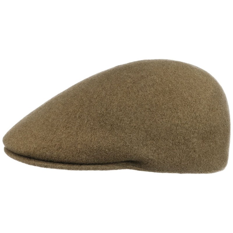 Kangol Men's Seamless Wool 507 Peaked Cap, dark beige