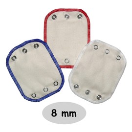 Kabea Organic Cotton Body Extensions 3 Pack (3 x Same Snap Size) (8 mm - Medium Button Size, Red/White/Blue)