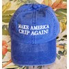 Make America Crip Again embroidered dad cap hat, blue baseball